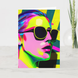 Cartão Tenha um aniversário colorido | Abstrato Art