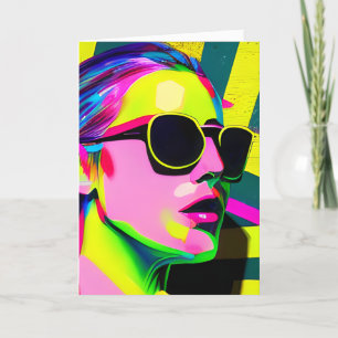 Cartão Tenha um aniversário colorido Abstrato Art