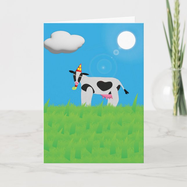 Cartão Tenha um aniversário de Excelente UDDER (Frente)