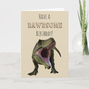 Cartão Tenha um aniversário irracional T-rex Tyrannosauru