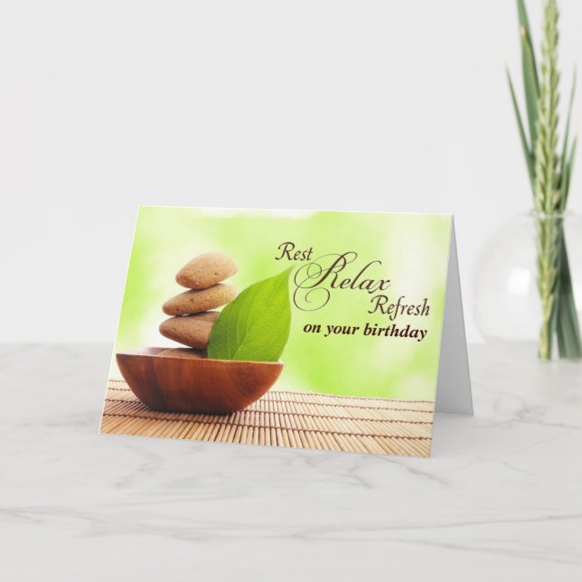 Cartão Tenha um aniversário muito spa (cartão) (Frente)