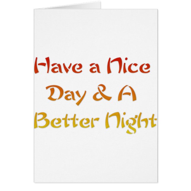 Cartão Tenha um bom dia e uma boa noite. (Frente)