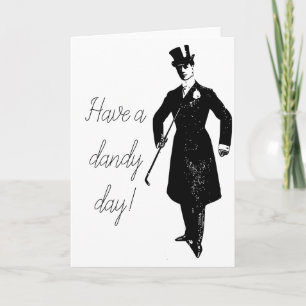 Cartão Tenha um Dia Dandy Desejo de Aniversário Retro