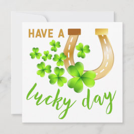 Cartão Tenha um Dia Sortudo // Shamrock Dia de São Patríc