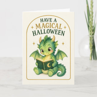 Cartão Tenha um Halloween Mágico Bebê Dragão