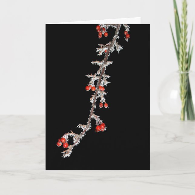 Cartão Tenha Um Pequeno Natal Berry (Frente)