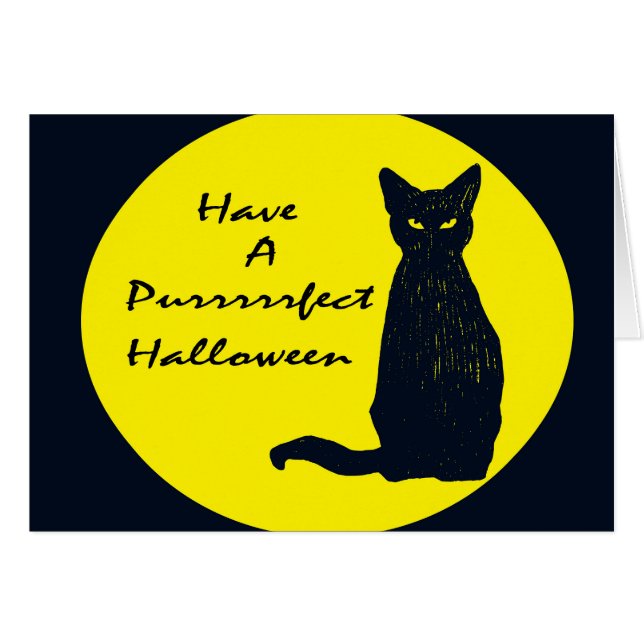 Cartão Tenha um Purrfect Halloween! (Frente Horizontal)