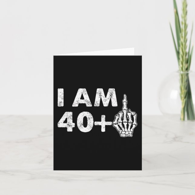 Cartão Tenho 41 Anos de Idade Esqueleto Divertido Dedo do (Frente)