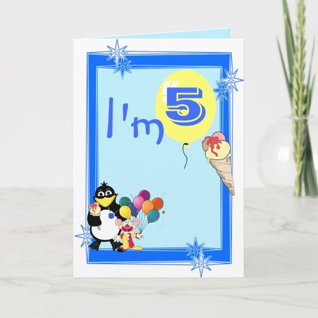 Cartão Tenho 5 anos. (Frente)