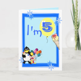 Cartão Tenho 5 anos.