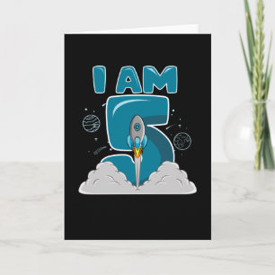 Cartão Tenho 5 anos de idade, 5 de aniversário, dia de an