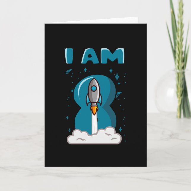 Cartão Tenho 8 anos, 8 anos, Aniversário do Aniversário d (Frente)