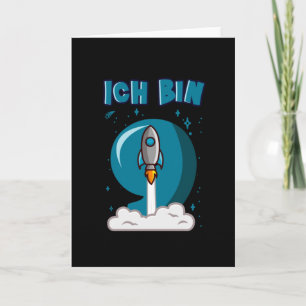 Cartão Tenho 9 anos, 9 anos, 9 anos, Aniversário do Espaç