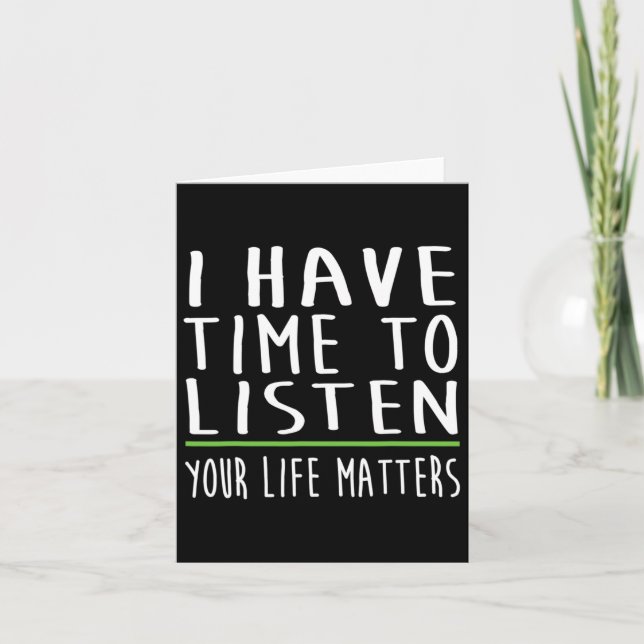 Cartão Tenho Tempo Para Ouvir A Consciência Mental Da Saú (Frente)