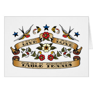 Cartão Ténis de mesa vivo do amor