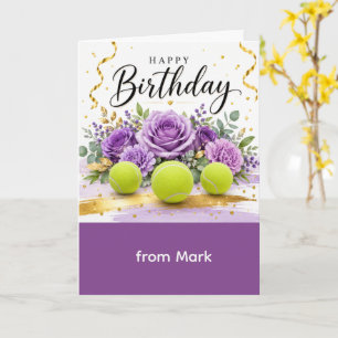 Cartão Tênis Feliz Aniversário com flores