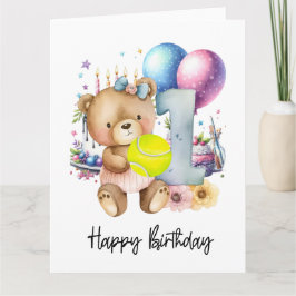 Cartão Tênis primeiro aniversario para tema rosa para men