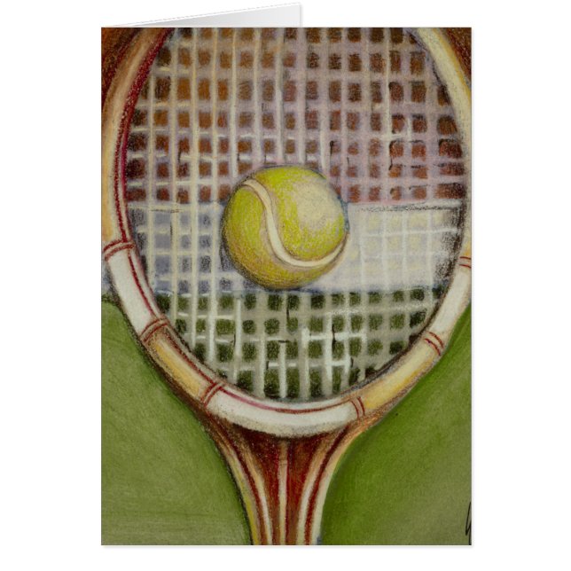 Cartão Tênis Racket com Ball Lay na Corte (Frente)