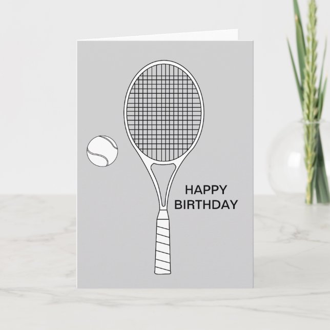 Cartão Tênis Racket e Ball Greeting Card (Frente)