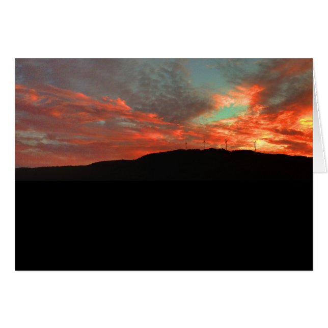 Cartão Tenney Windfarm Sunset Poster (Frente Horizontal)