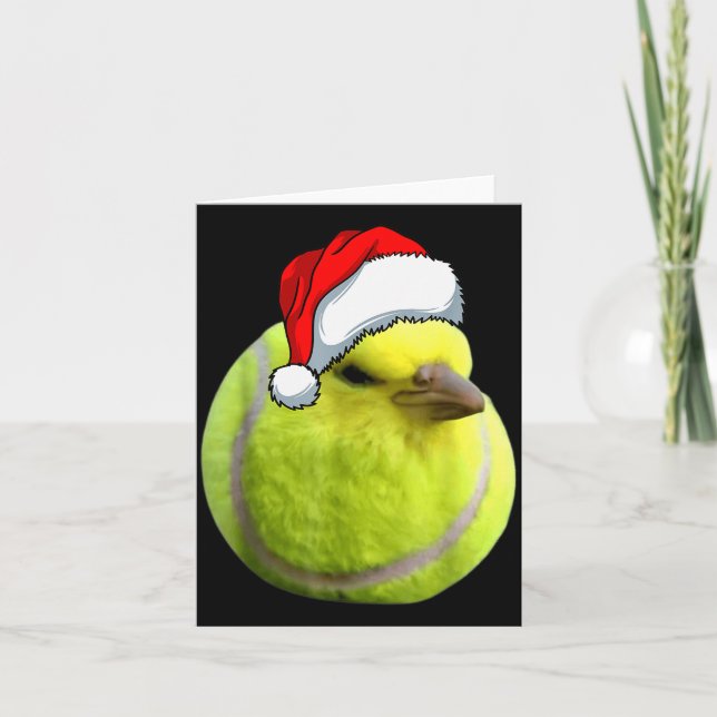 Cartão Tennis Bird Ball Meme Christmas Pajamas Funny Meme (Frente)