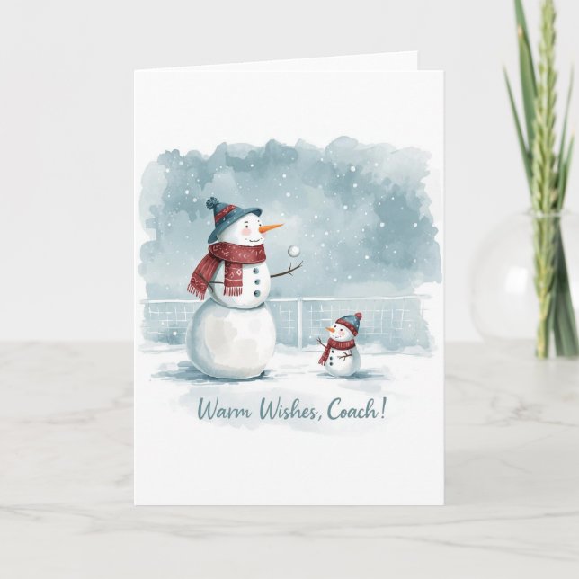 Cartão Tennis Christmas  Festive Snowman  (Frente)