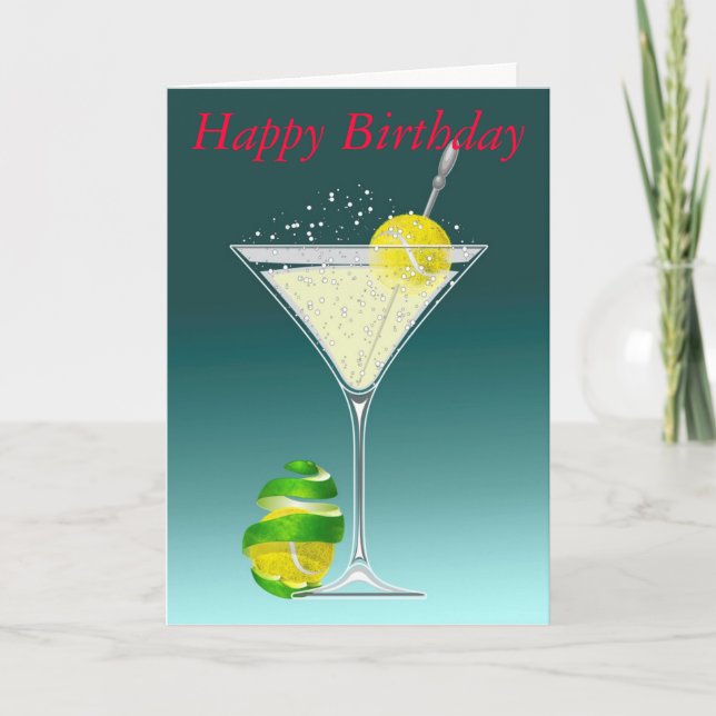 Cartão Tennis Martini Happy Birthday (Frente)