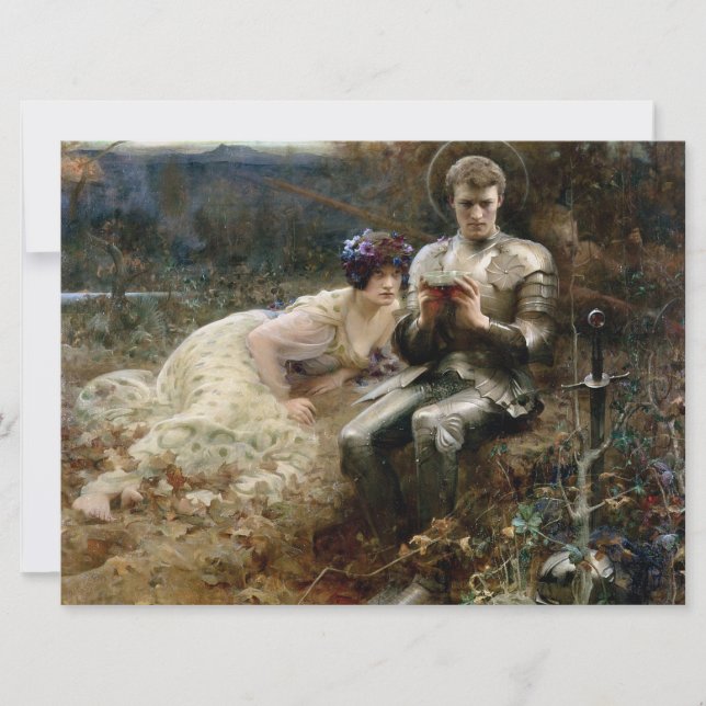 Cartão Tentação de Sir Percival (Cavaleiro Medieval) (Frente)