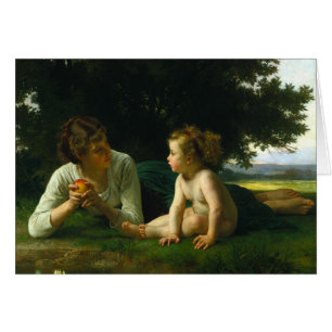 Cartão Tentação por Bouguereau 1880