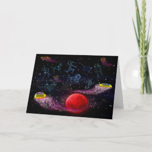 Cartão Tentáculos de Água-viva Espacial