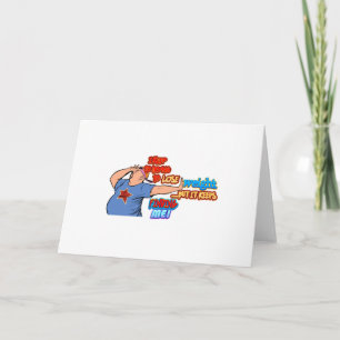 Cartão Tentando Perder Peso Design de Cartoon Engraçado