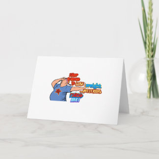 Cartão Tentando Perder Peso Design de Cartoon Engraçado