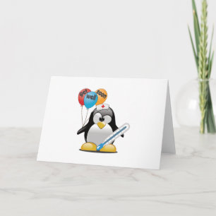 Cartão Tente melhorar logo. Enfermeira Pinguim.
