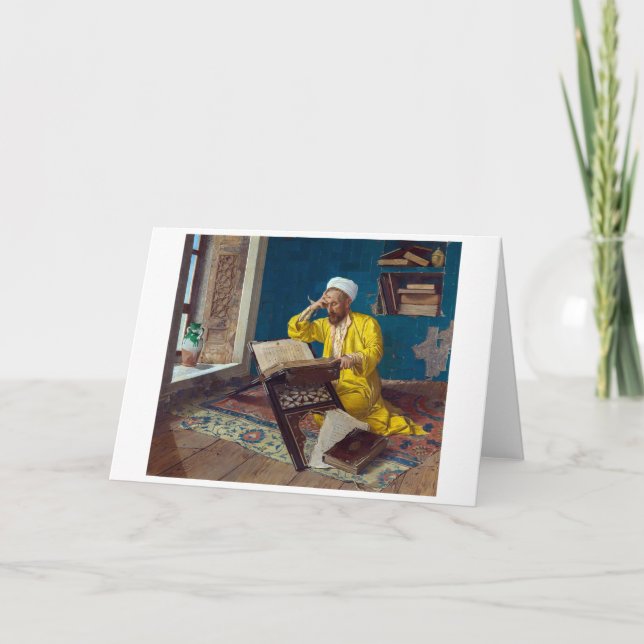 Cartão Teólogo islâmico com o Corão | Osman Hamdi Bey | (Frente)