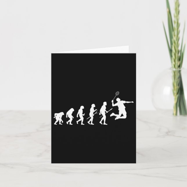 Cartão Teoria da Evolução do Jogador Engraçado Badminton (Frente)