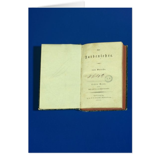 Cartão Teoria das cores, 1810 (Frente)