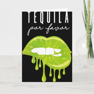 Cartão Tequila Por Favor Lime Lips Adulto Bebendo Cinco D