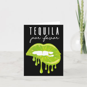 Cartão Tequila Por Favor Lime Lips Adulto Bebendo Cinco D