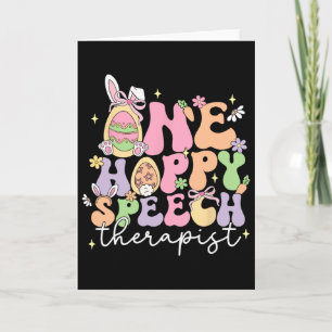 Cartão Terapeuta Da Fala Alegre Coelho Retro Um Hoppy Slp