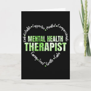 Cartão Terapeuta de Saúde Mental Palavra Coração