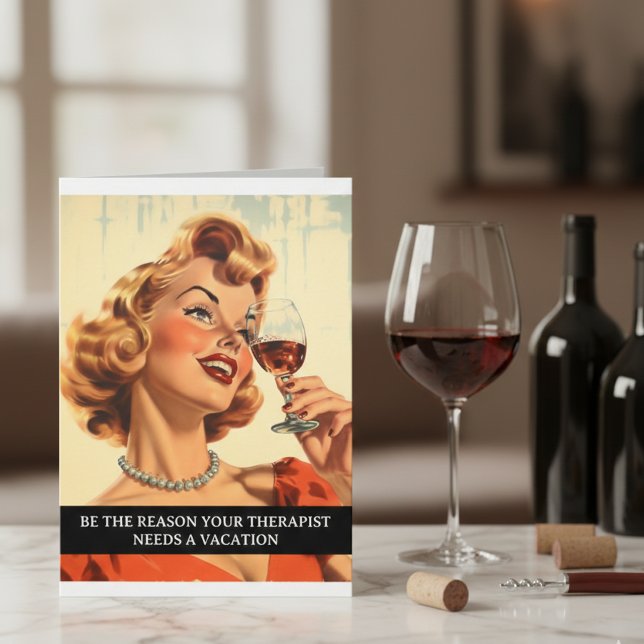 Cartão Terapeuta Divertido com Dito Popular dos Anos 50 (Criador carregado)