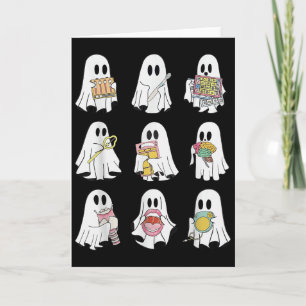 Cartão Terapia Da Fala Do Fantasma Do Halloween Slp Retro