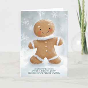 Cartão Terapia do Homem de Biscoito de Natal