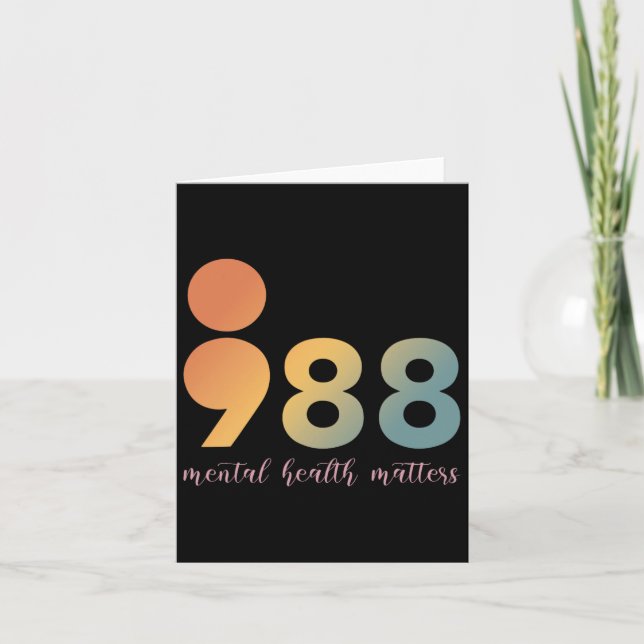 Cartão Terapia Mental 988 Conselheiro de Semicolon Posi (Frente)