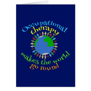Cartão Terapia ocupacional faz o mundo girar