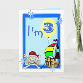 Cartão Terceiro aniversário