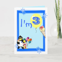 Cartão Terceiro aniversário