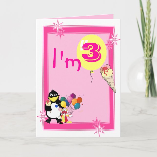 Cartão Terceiro aniversário (Frente)