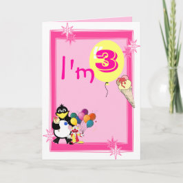 Cartão Terceiro aniversário