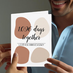 Cartão Terceiro aniversário de casamento moderno